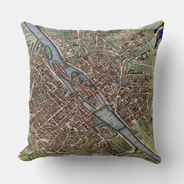 Coussin Plan de Paris (Recto)