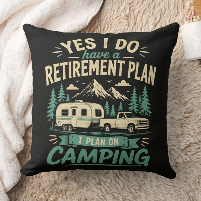 Coussin Plan de retraite de camping (Couverture)