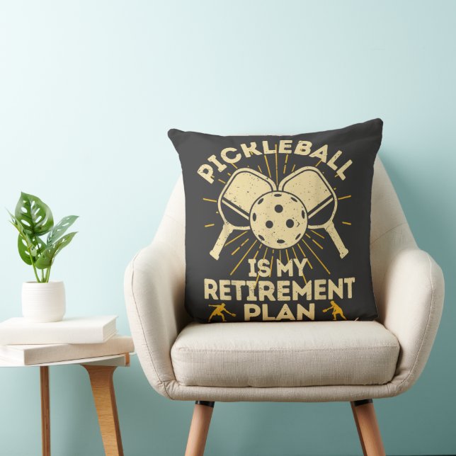Coussin Plan de retraite drôle de pickleball vintage (Chaise)