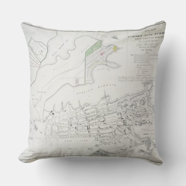 Coussin Plan de Sydney avec Pyrmont, Nouvelle-Galles du (Recto)
