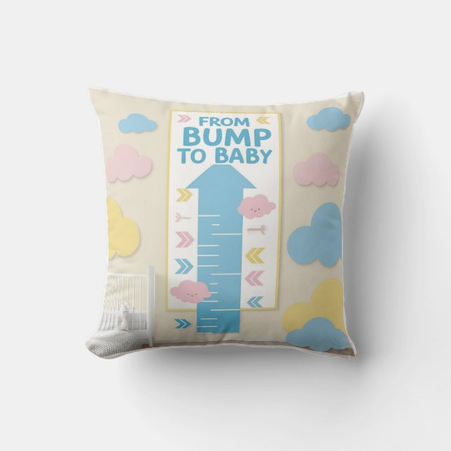 Coussin Plan d'évolution de la croissance des bébés (Recto)