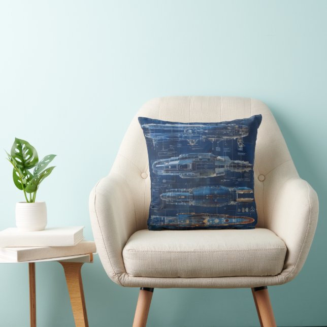 Coussin Plan d'expédition spatiale (Chaise)