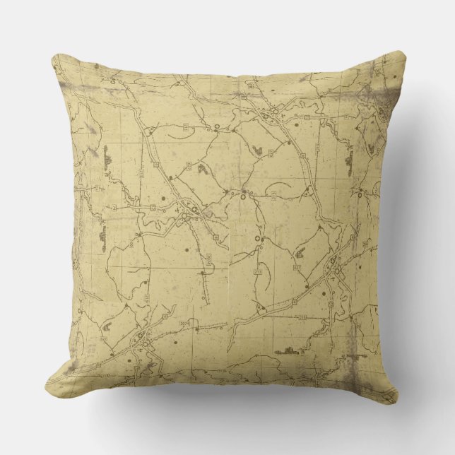 Coussin Plan du voyage routier Pillow (Recto)