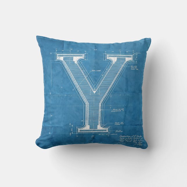 Coussin Plan Monogramme Lettre Y (Recto)