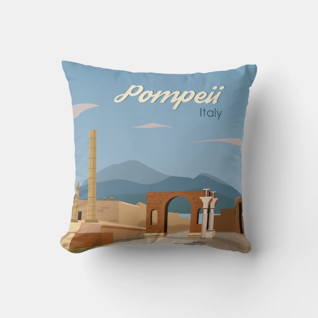 Coussin Plan Paysage Pompéi Italie Dessin (Recto)