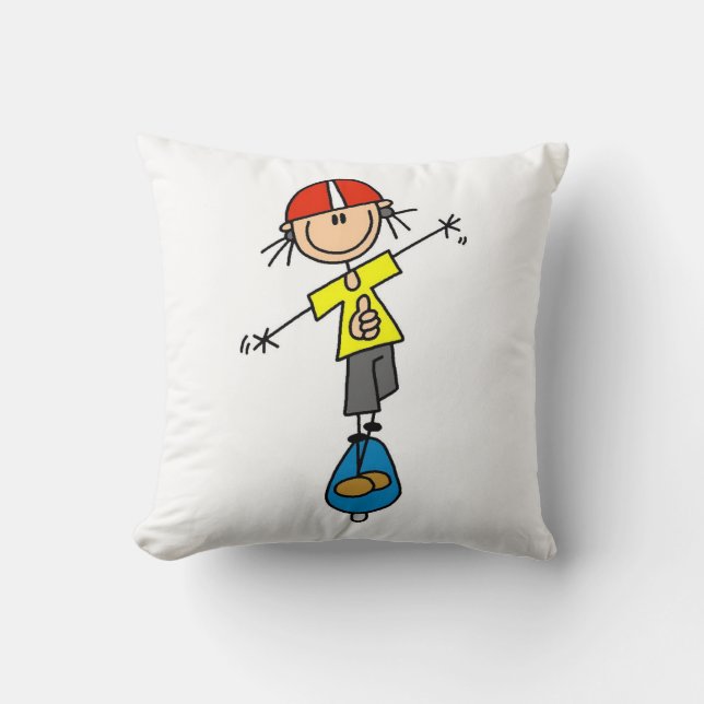 Coussin Planche à roulettes Stick Figure (Recto)