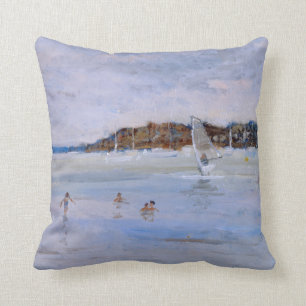 Coussin Planche à voile et baigneurs