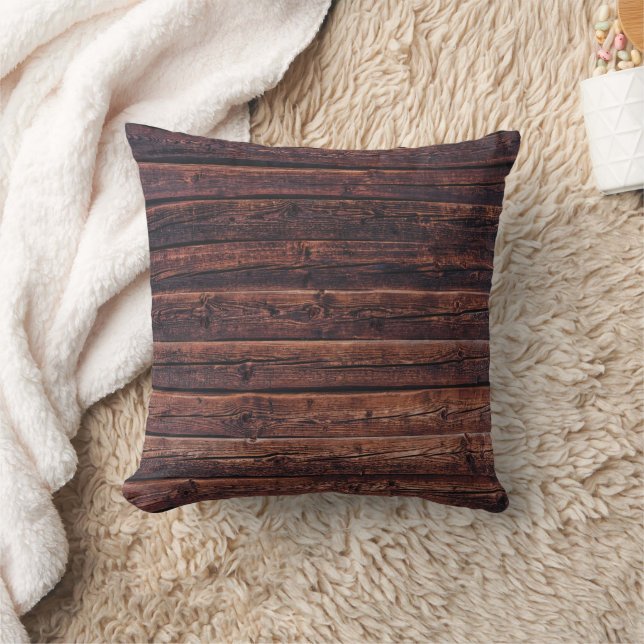Coussin Planches de bois avec détails du grain, photo rapp (Couverture)