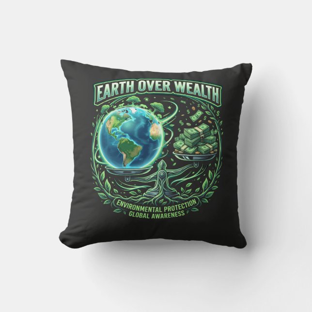 Coussin Planète avant le profit (Recto)