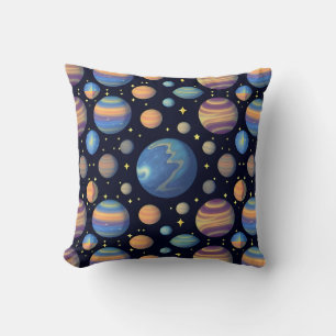 Coussin Planètes et étoiles colorées dans l'espace extra-a