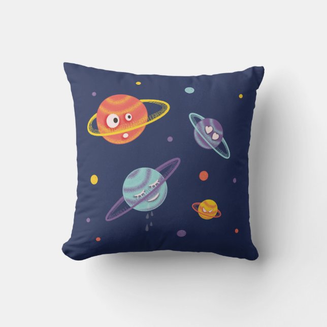 Coussin Planètes mignonnes Espace caricature Enfants (Recto)