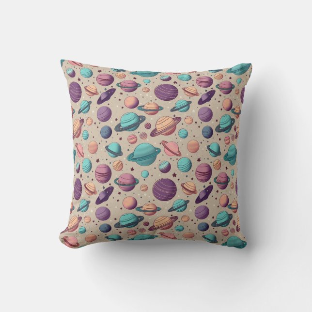 Coussin Planètes Pastel (Recto)