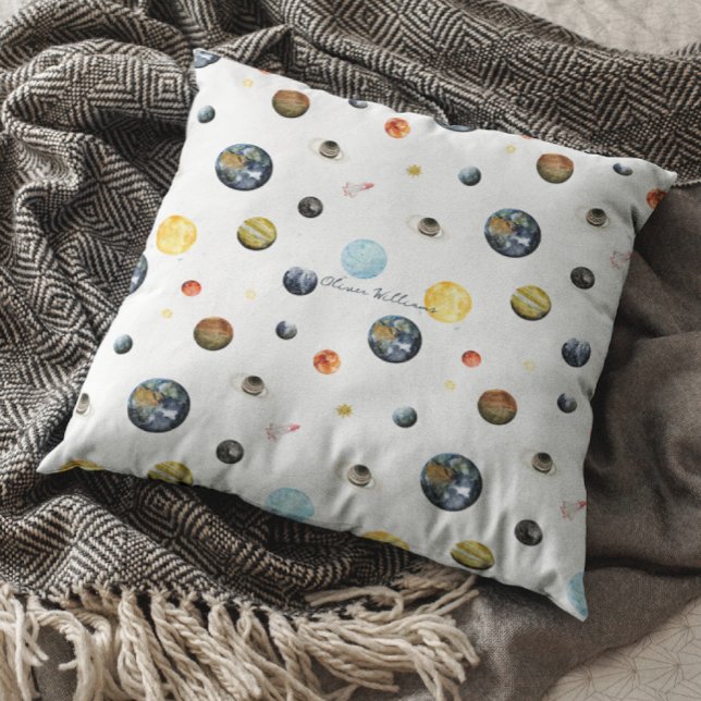 Coussin Planètes Système Solaire Bébé Personnalisé (Créateur téléchargé)