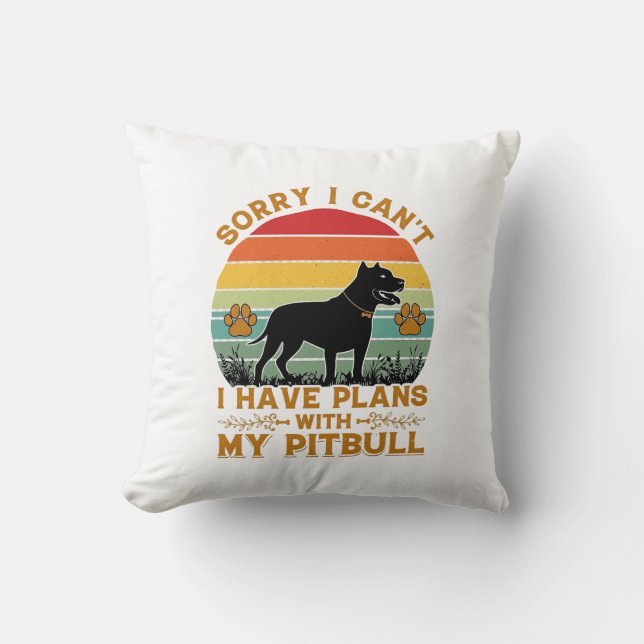 Coussin Plans de boisson Chien Pitbull Rétro Coucher de so (Recto)