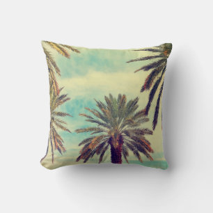 Coussin Plantation de palmiers ensoleillés : Oasis cultivé
