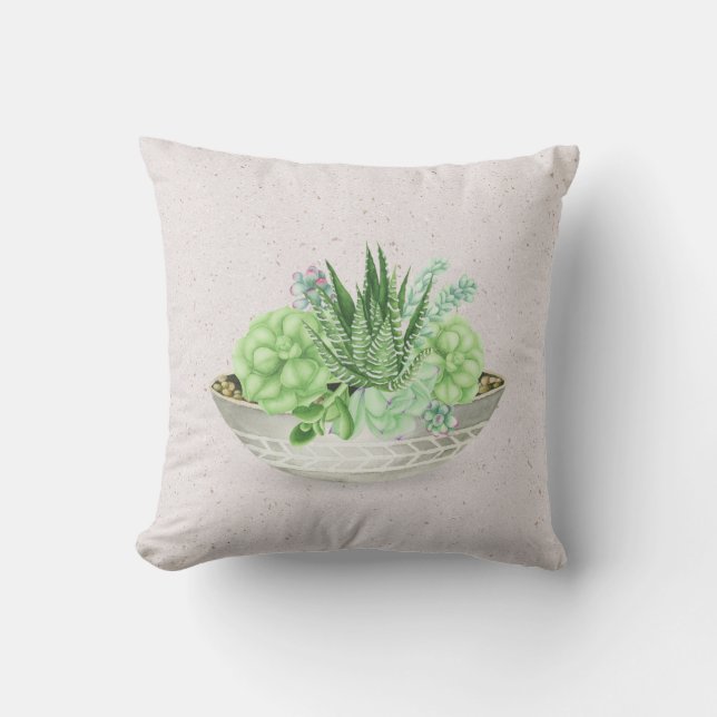 Coussin Plante à pots Succulent sur Terrazzo (Recto)