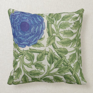 Coussin Plante avec une fleur bleue (la semaine sur le
