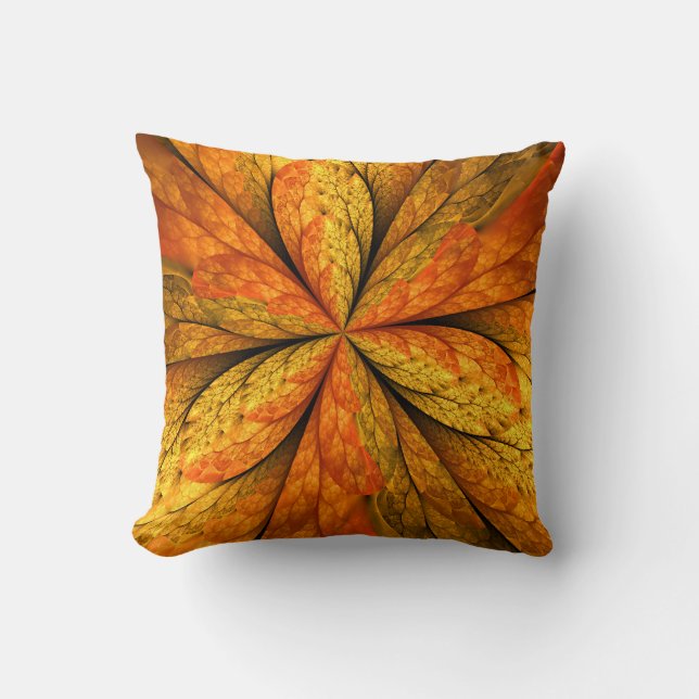 Coussin Plante d'automne, Abstrait moderne Fractal Art Lea (Recto)
