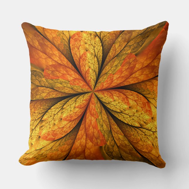 Coussin Plante d'automne, Abstrait moderne Fractal Art Lea (Recto)
