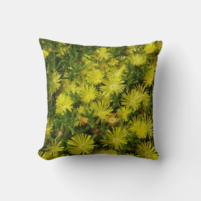 Coussin Plante de glace dorée Fleurs jaunes (Recto)