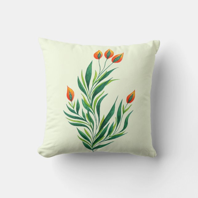Coussin Plante de printemps de l'art botanique Abstrait (Recto)