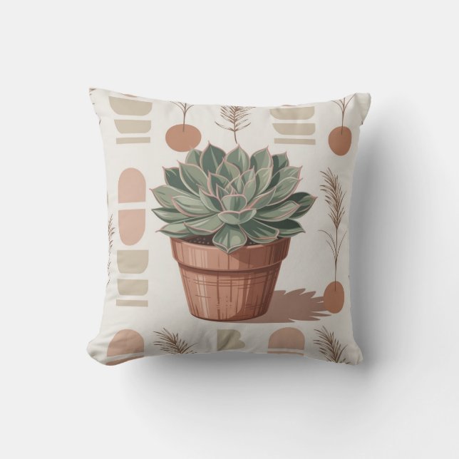 Coussin Plante de style boho moderne (Recto)
