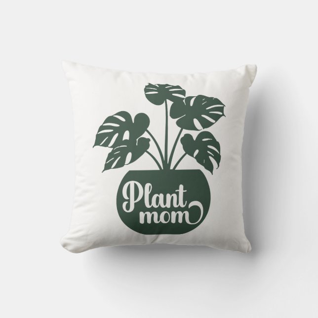 Coussin Plante Maman Plante à pots verts (Recto)