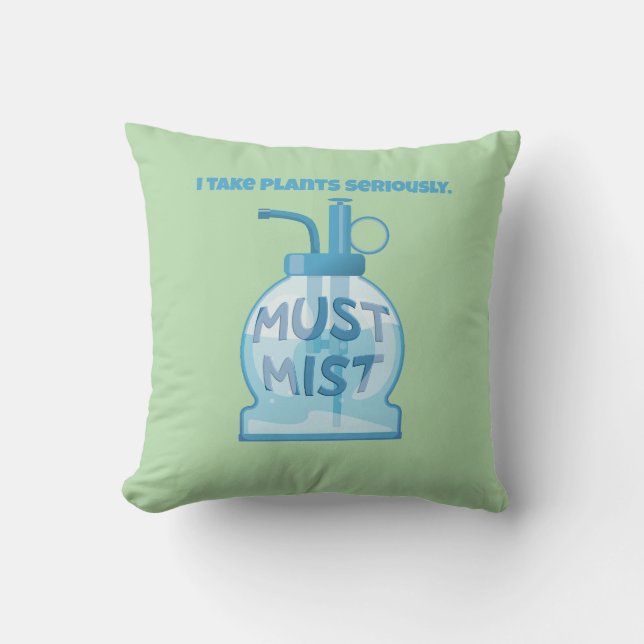 Coussin Plante mister brumisant les plantes en pot (Recto)