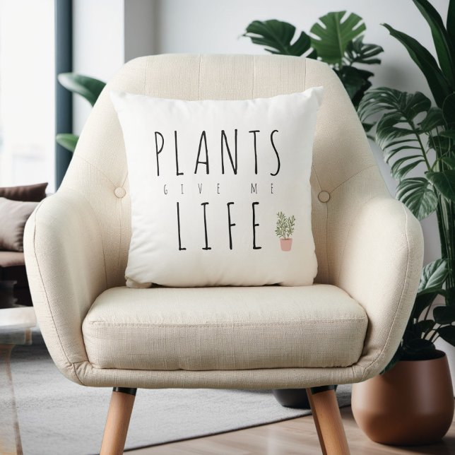 Coussin Plante Vie graphique et typographie à la mode (Créateur téléchargé)