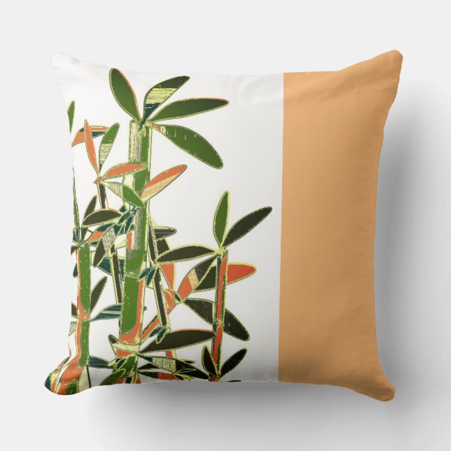 Coussin Plantes chinois Lucky Bamboo. Art moderne (Recto)