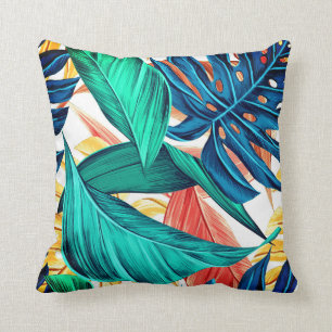 Coussin Plantes colorés Feuilles Tropical Design