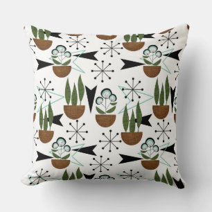 Coussin Plantes de maison moderne du milieu du siècle   at