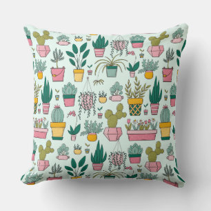 Coussin Plantes pointillés colorés Succulent & Cactus Moti