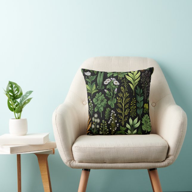 Coussin Plantes Vertes (Chaise)