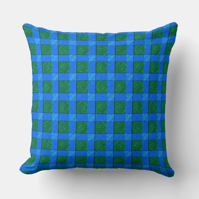 Coussin Plaque bleue semblable à des bandes de toile sur t (Recto)