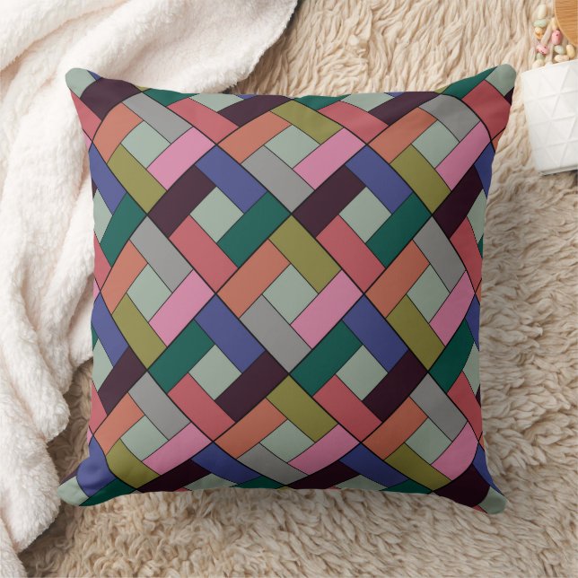 Coussin Plaque de carrosserie géométrique en tôle multicol (Couverture)