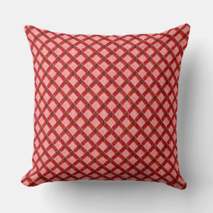 Coussin Plaque de croix rose tartan avec léger relief rugu