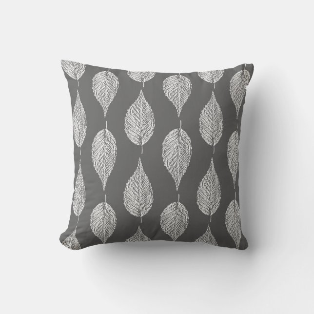 Coussin Plaque de hêtre en feuille d'impression, gris / gr (Recto)
