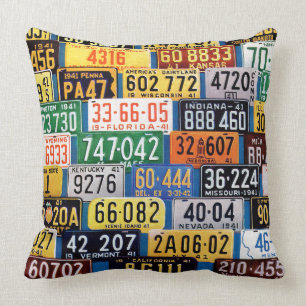 Coussin Plaques de licence par H. Wilson Smith