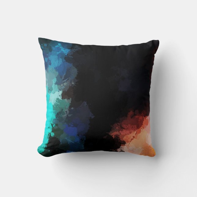 Coussin Plaques de peinture Abstraites modernes noir orang (Recto)