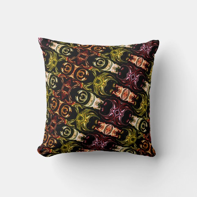 Coussin Plaques torsadées de couleur vieillotte, formes co (Recto)