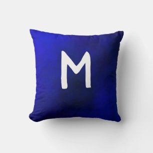 Coussin Plasma bleu monogramme