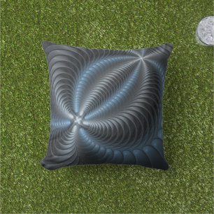Coussin Plastique bleu gris 3D Fractal Art moderne Abstrai