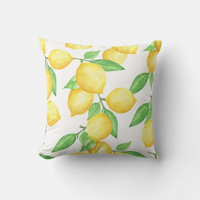 Coussin Plat de citron 16x16 (Recto)