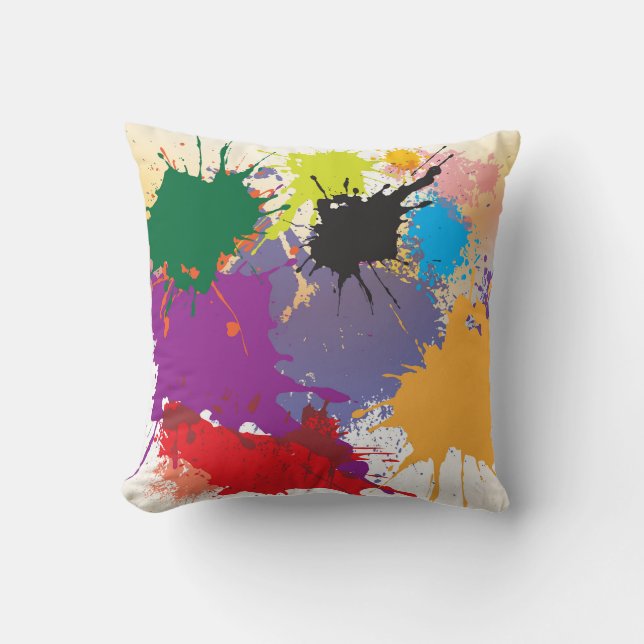 Coussin Plat de peinture Abstrait multicolore (Recto)