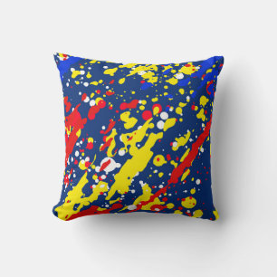 Coussin Plat de peinture Abstrait multicolore
