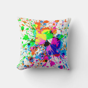 Coussin Plat de peinture Abstrait multicolore
