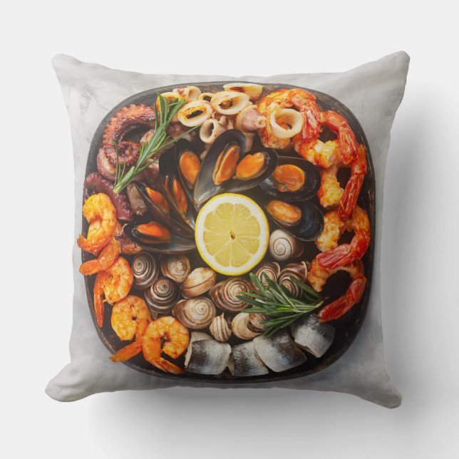 Coussin Plateau de fruits de mer (Recto)