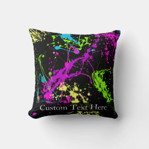 Coussin Plateau noir/néon personnalisé