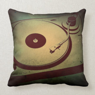 Coussin Platine tourne-disque rétro grunge très cool